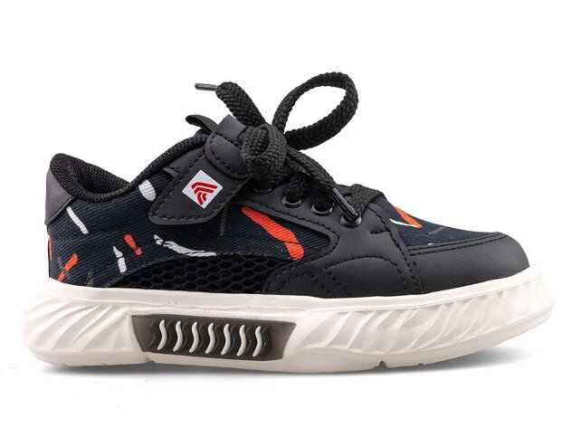 Alessio 055 Patik Keten Işıklı - Siyah/Kırmızı/Bej T. - 1