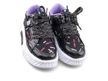 Alessio 055 Patik Keten Işıklı - Siyah/Lila B.T - Alessio