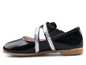 Anıl 022 Patik Babet Cilt - Siyah/Gümüş - Anil