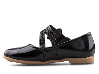 Anıl 022 Patik Babet Cilt - Siyah/Rugan - Anil