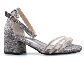 Anıl Üçbant Filet Ökçeli - Platin - Anil