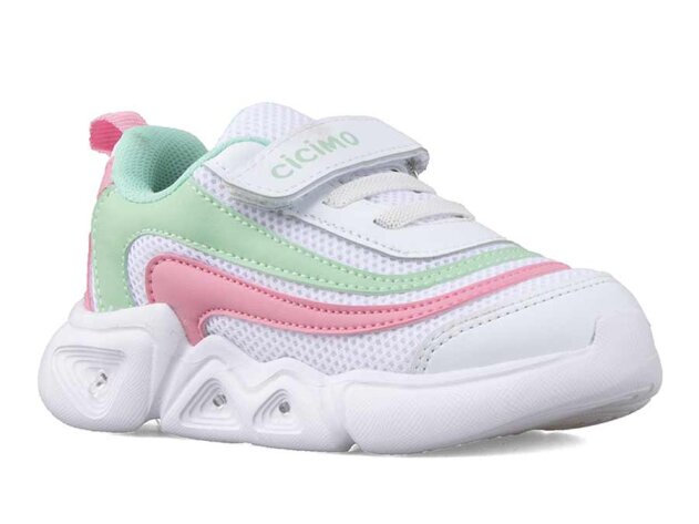 Cicimo 06 Patik Anrk Işıklı - Beyaz/Pembe/Su Yeşili - 1