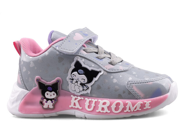 Kuromi 725 Patik Cilt Işıklı - Gri/Pembe - 1