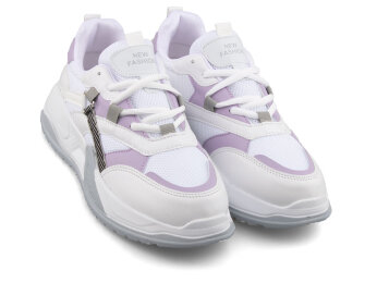 Lambırlent 9950 Zenne Anrk - 4 Beyaz/Lila/Beyaz/Açık Gri T. - Lambırlent