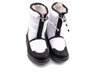 Lepetit 35 Patik Kar Bot - 21 Beyaz/Siyah/Siyah/Taşlı - Lepetit