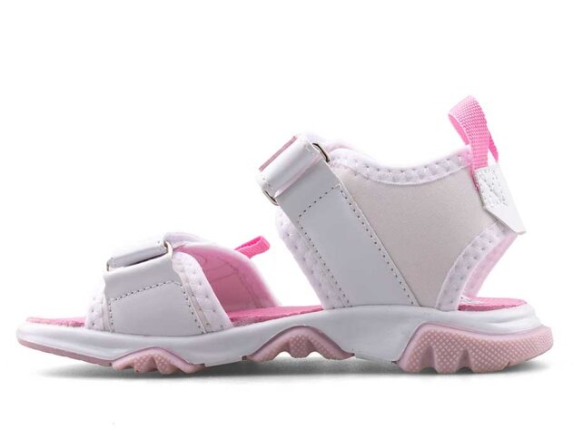 Middo 2023 Patik Şeritli Sandalet - Beyaz/Pembe - 2
