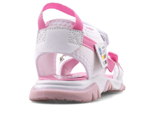 Middo 2023 Patik Şeritli Sandalet - Beyaz/Pembe - 3