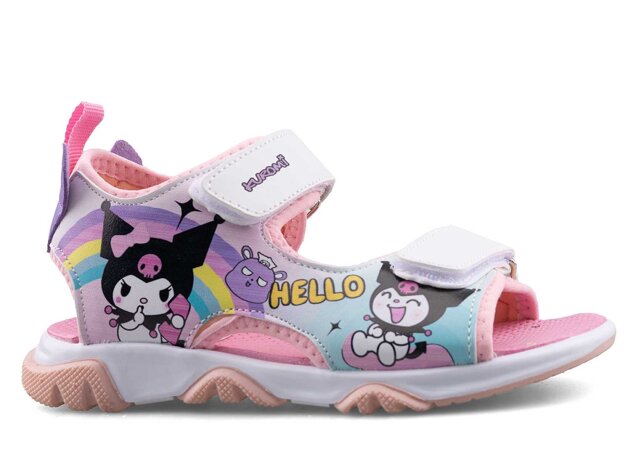 Middo 2025 Kuromi Patik Sandalet - Pembe/Beyaz - 1