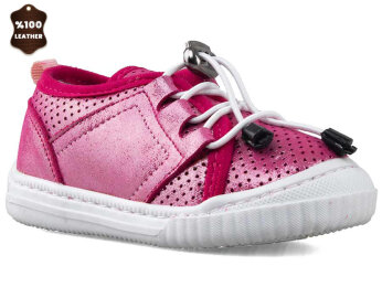 Momy İlkadım 103-1 Bebe Deri - Fuşya/Simli - Momy