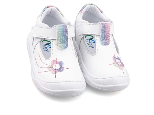 Muncur 113 İlkadım Deri - Beyaz/Simli - 2