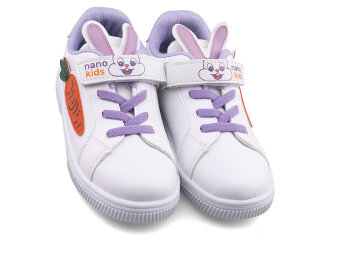 Nano Kids 1893 Patik Cilt Tavşan - Beyaz/Lila/Tavşan - Nano Kids