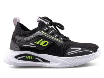 Ndrops 025 Patik Triko Aqua - Siyah/Sarı - Ndrops