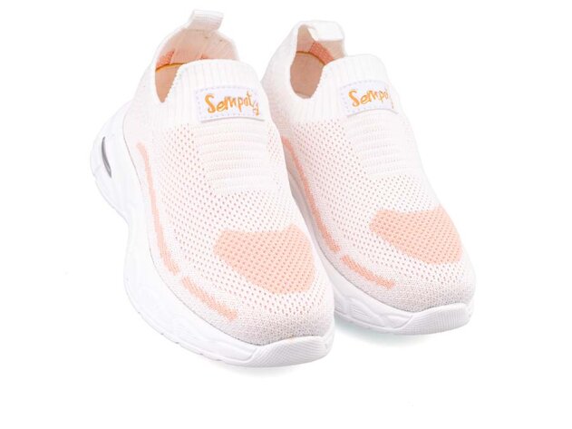 Sempaty 300 Patik Triko Işıklı - Beyaz/Oranj - 2