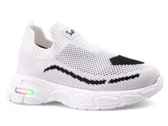 Sempaty 300 Patik Triko Işıklı - Beyaz/Siyah - Sempaty