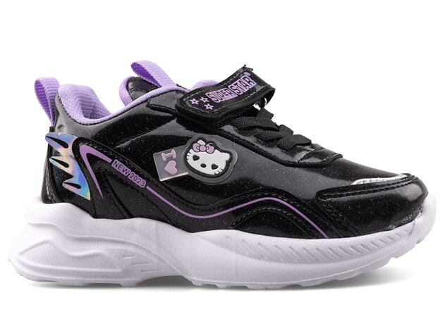 Superstar 1907 Patik Cilt Işıklı - 16 Siyah/Lila/Rugan - 1