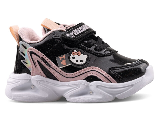 Superstar 305 Bebe Cilt Işıklı - 14 Siyah/Pudra/Rugan - 1