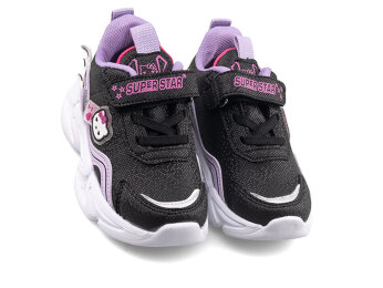 Superstar 305 Bebe Cilt Işıklı - 6 Siyah/Lila/Fuji - Süper Star