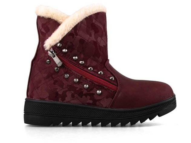 Twingo 6411 Filet Bot Kürklü - Bordo - 4