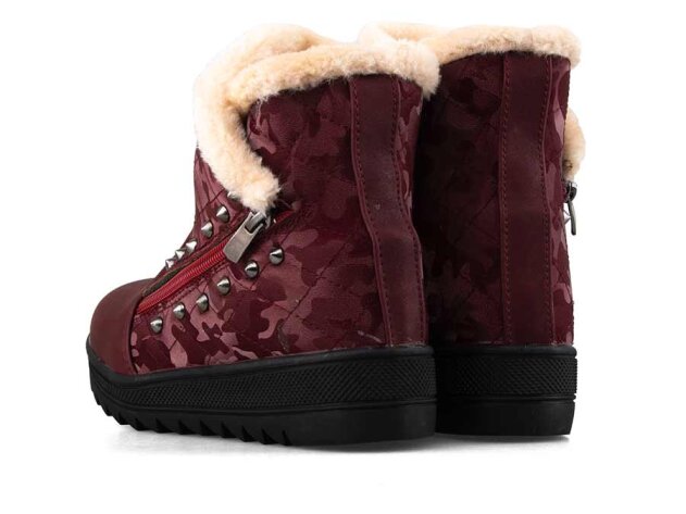 Twingo 6411 Filet Bot Kürklü - Bordo - 6