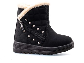 Twingo 6411 Patik Fermuarlı Kürklü Bot - Siyah/Bej - Twingo