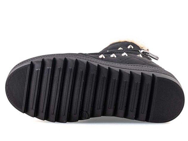 Twingo 6411 Patik Fermuarlı Kürklü Bot - Siyah/Bej - 4