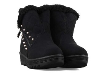 Twingo 6411 Patik Fermuarlı Kürklü Bot - Siyah/Siyah - 6