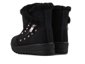 Twingo 6411 Patik Fermuarlı Kürklü Bot - Siyah/Siyah - 7