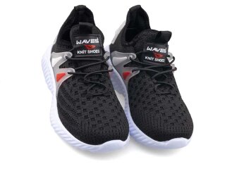 Waves 010 Patik Triko - Siyah/Beyaz/Kırmızı - Waves 