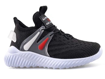 Waves 010 Patik Triko - Siyah/Beyaz/Kırmızı - waves