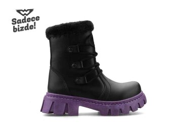 Waves 200 Patik Bot - Siyah/Cilt/Mor/Siyah/Kürklü - 5